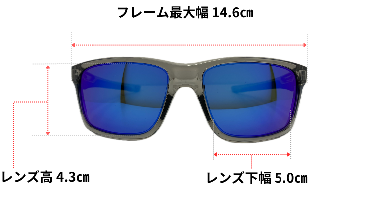 OAKLEYのMainlinkのフレームとレンズの大きさ