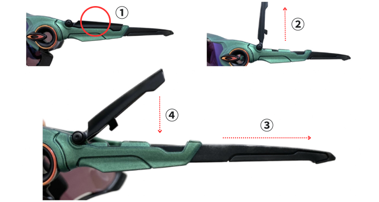 OAKLEYのJAWBREAKERのステムの長さを調整したイメージ