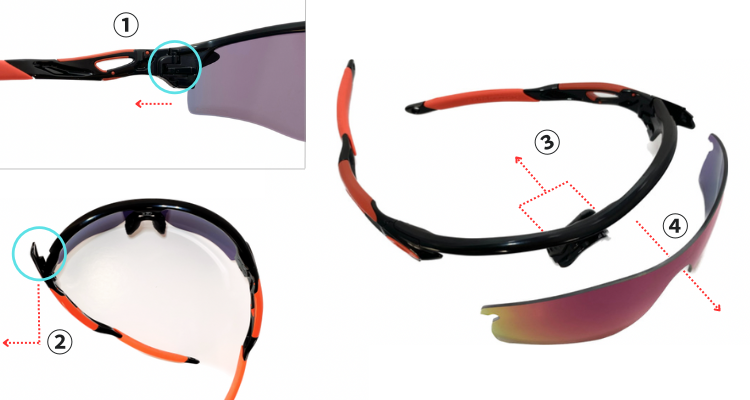 OAKLEYのRadarLock Pathのレンズを外したイメージ