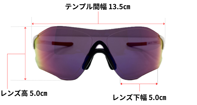 OAKLEYのEVZero Pathのフレームとレンズの大きさ