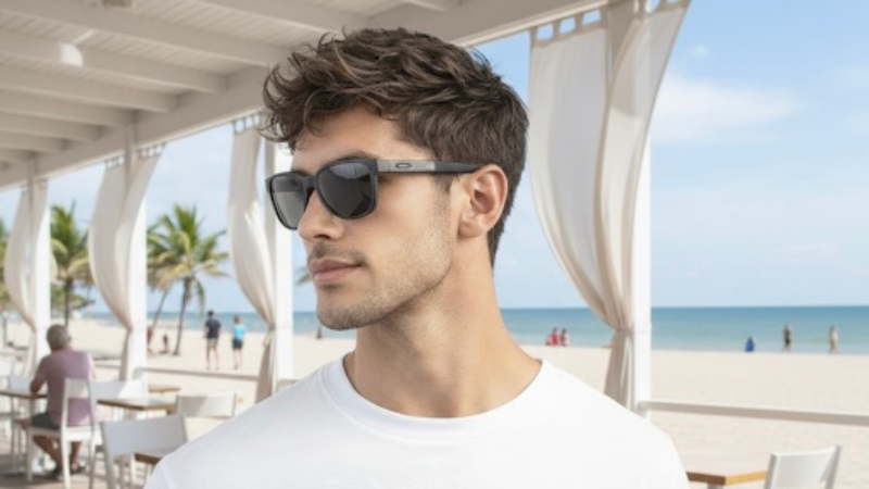 OAKLEY、ACTUATOR(アクチュエーター)を掛けた男性モデルの写真